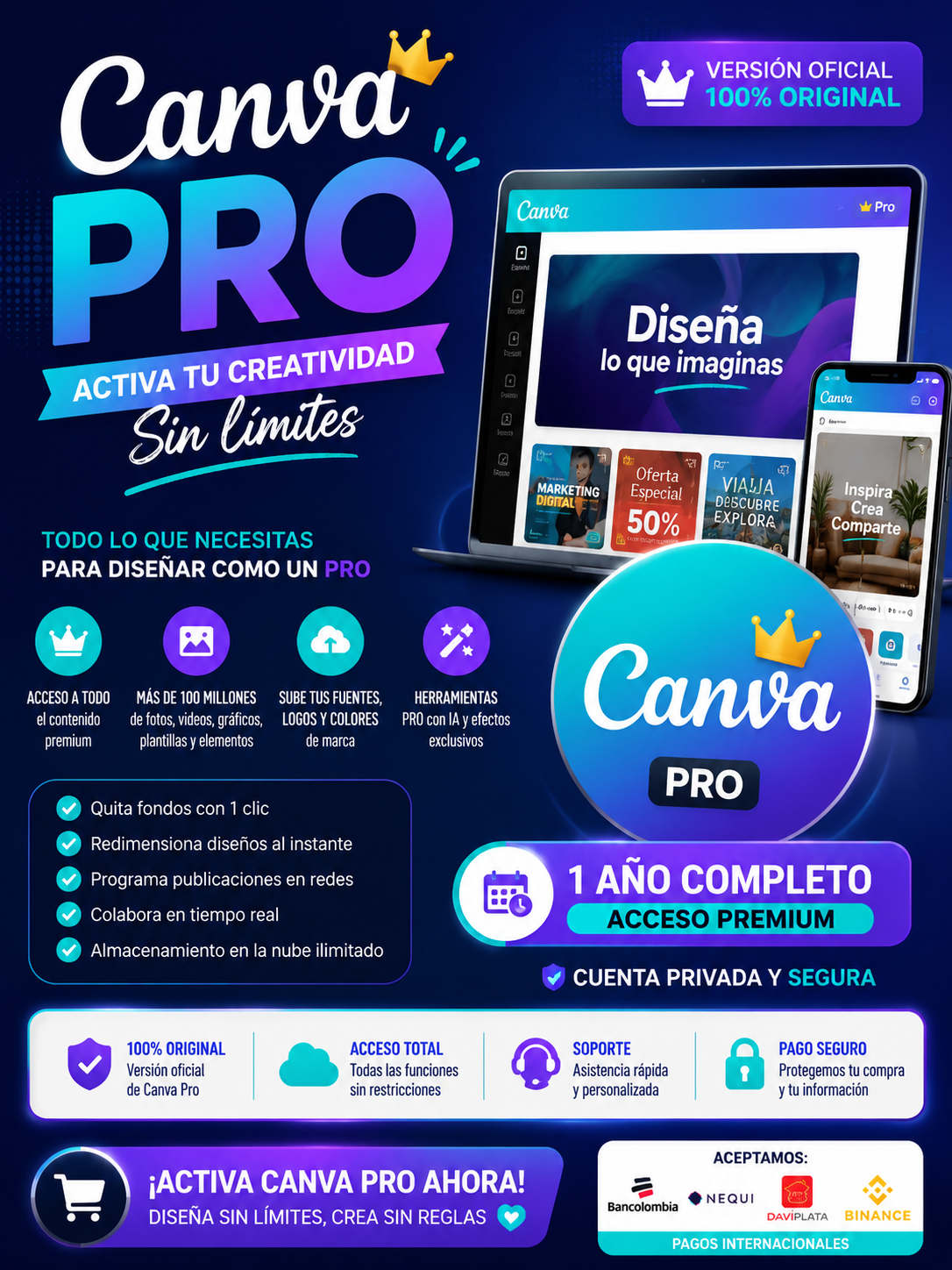Canva Pro 1 Año