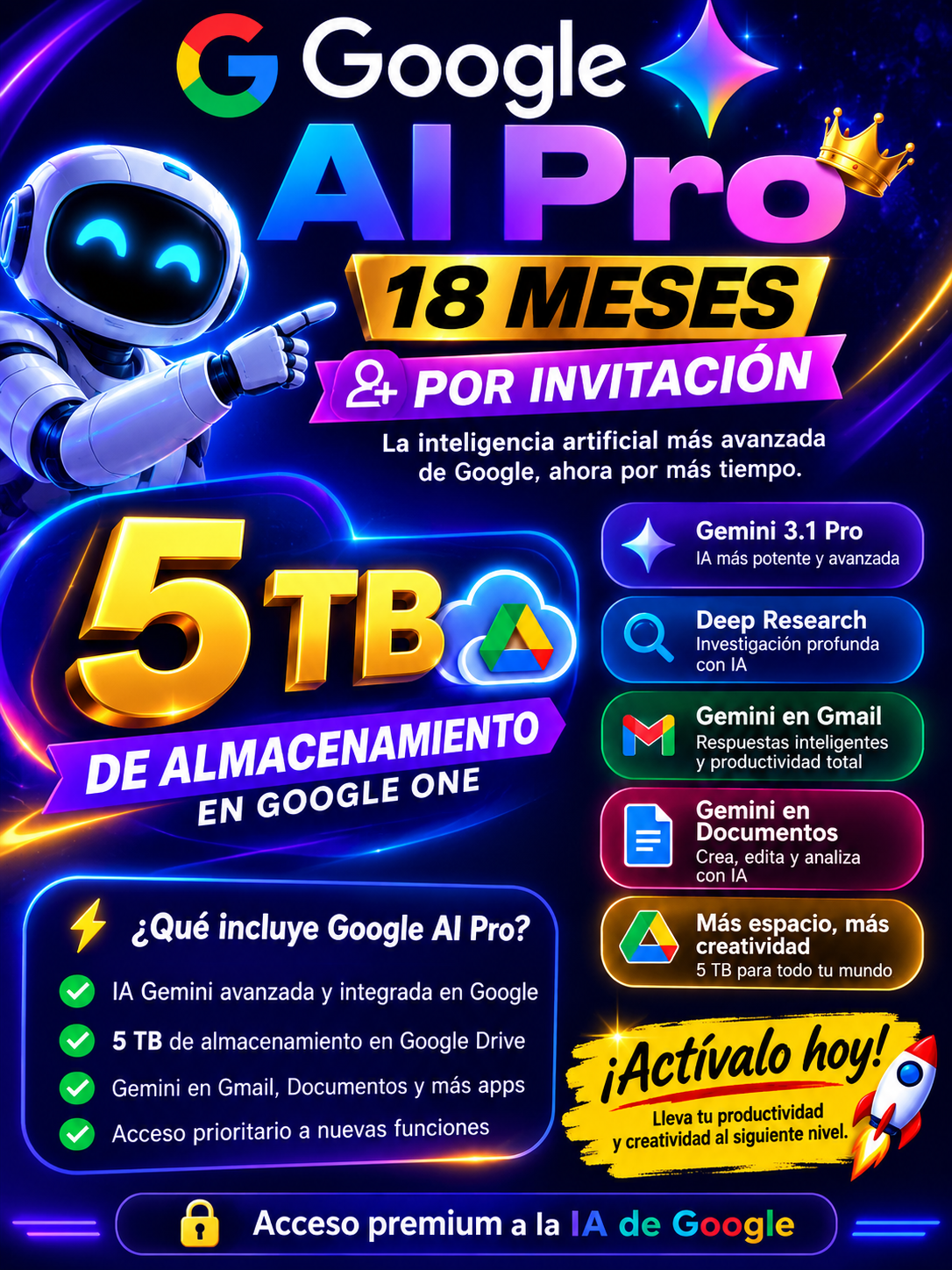 Gemini Pro – 18 Meses por Invitación